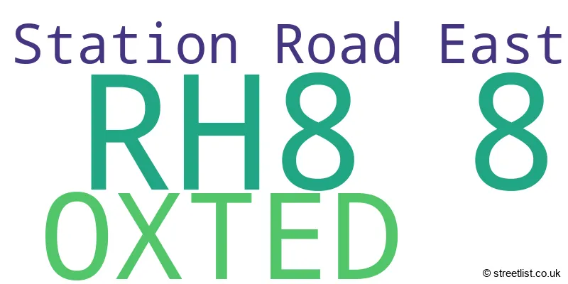 A word cloud for the RH8 8 postcode